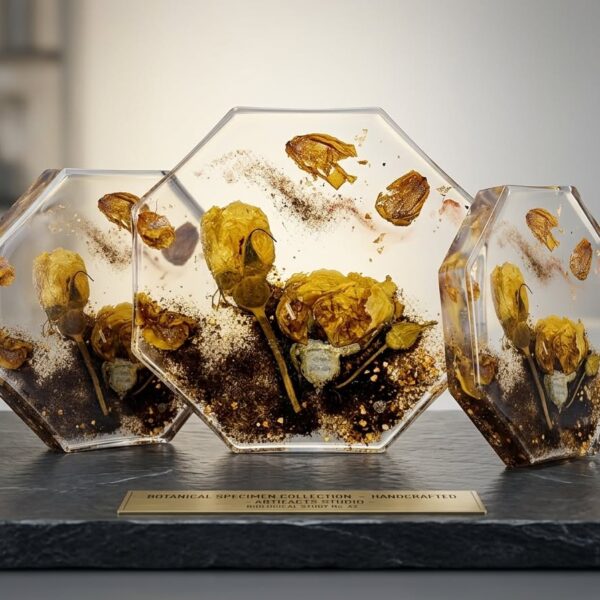 Декоративен акцент „Botanical Specimen – Golden Bloom“